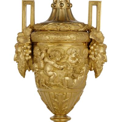 Gilt bronze table lamp in the Rococo style