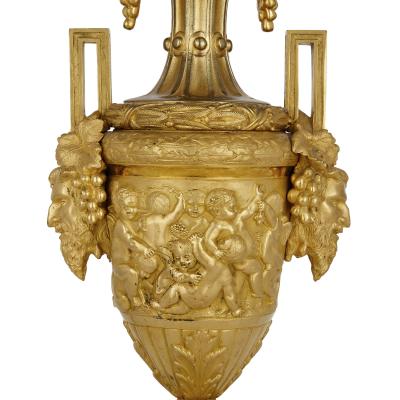 Gilt bronze table lamp in the Rococo style