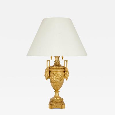 Gilt bronze table lamp in the Rococo style