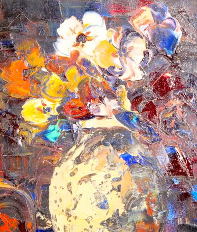 Gilt wood frame Christo Charpides Greek 1902 1992 Still life Flowers fruit