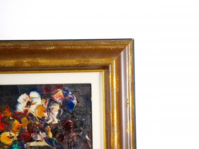 Gilt wood frame Christo Charpides Greek 1902 1992 Still life Flowers fruit