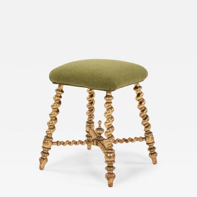 Giltwood Barley Twist Stool