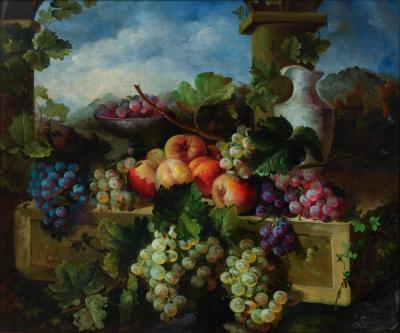 Giltwood Carved Frame Artwork Oil Painting Still Life