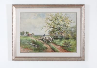 Giltwood Framed Water Color Painting