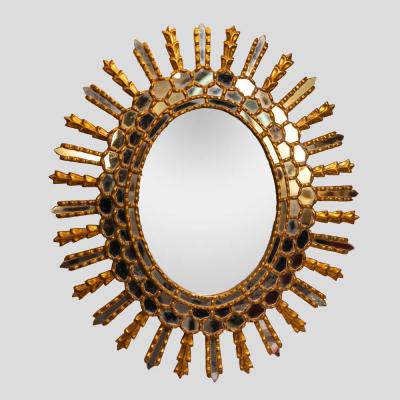 Giltwood Sun bursting mirror Italian 1950