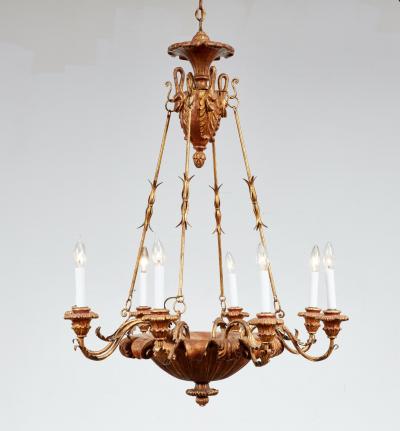 Giltwood Swan Head Chandelier