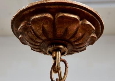 Giltwood Swan Head Chandelier