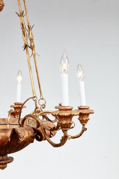 Giltwood Swan Head Chandelier