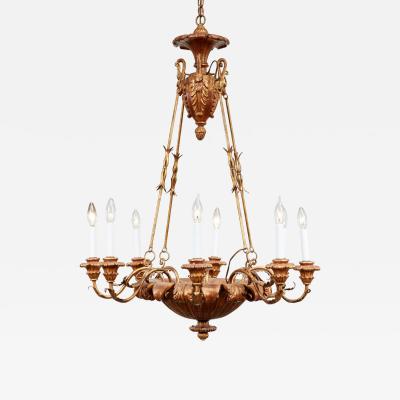 Giltwood Swan Head Chandelier