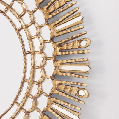 Giltwood and Gesso Sunburst Mirror C 1970