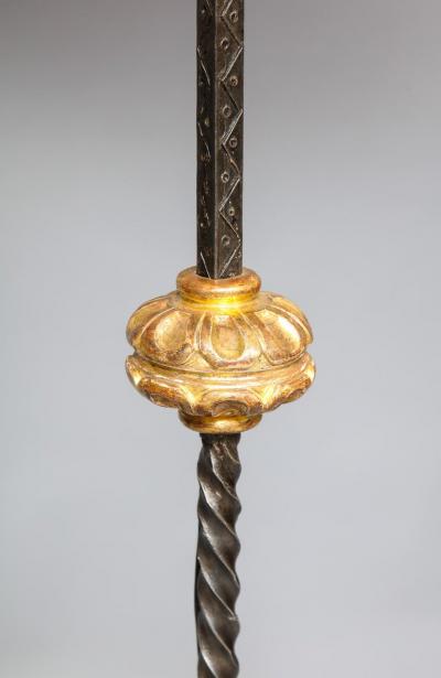 Giltwood and Wrought Iron Floor Lamp