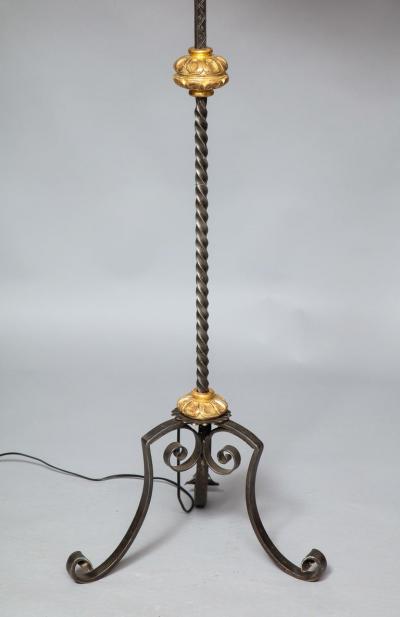 Giltwood and Wrought Iron Floor Lamp