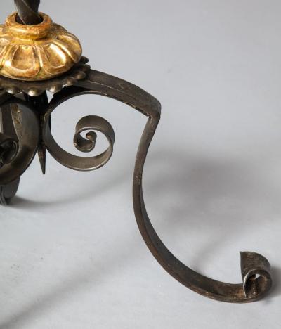 Giltwood and Wrought Iron Floor Lamp