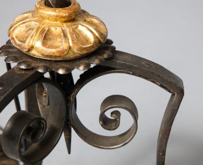 Giltwood and Wrought Iron Floor Lamp