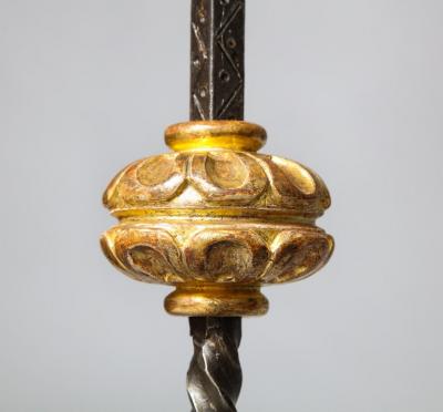 Giltwood and Wrought Iron Floor Lamp