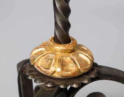 Giltwood and Wrought Iron Floor Lamp