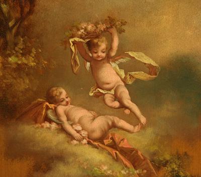 Giltwood and painted antique French three panel screen