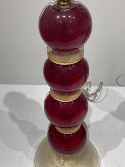 Gino Cenedese 1970s Pair of Murano glass lamps attributed to Gino Cenedese