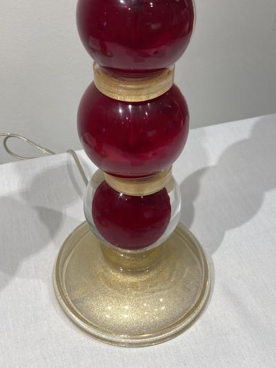 Gino Cenedese 1970s Pair of Murano glass lamps attributed to Gino Cenedese