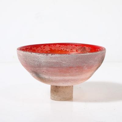 Gino Cenedese Mid Century Modernist Hand Blown Murano Scavo Glass Bowl signed Gino Cenedese