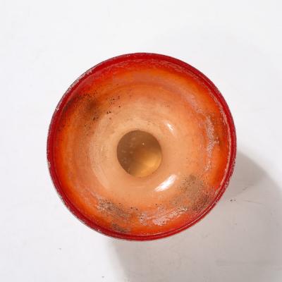 Gino Cenedese Mid Century Modernist Hand Blown Murano Scavo Glass Bowl signed Gino Cenedese