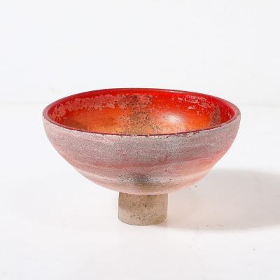 Gino Cenedese Mid Century Modernist Hand Blown Murano Scavo Glass Bowl signed Gino Cenedese