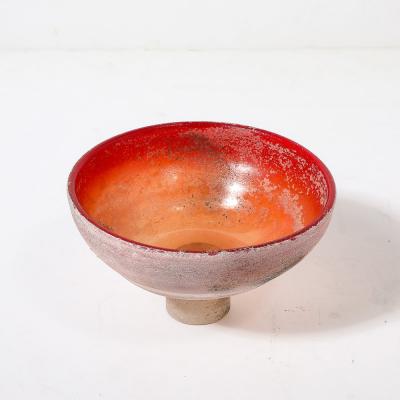 Gino Cenedese Mid Century Modernist Hand Blown Murano Scavo Glass Bowl signed Gino Cenedese