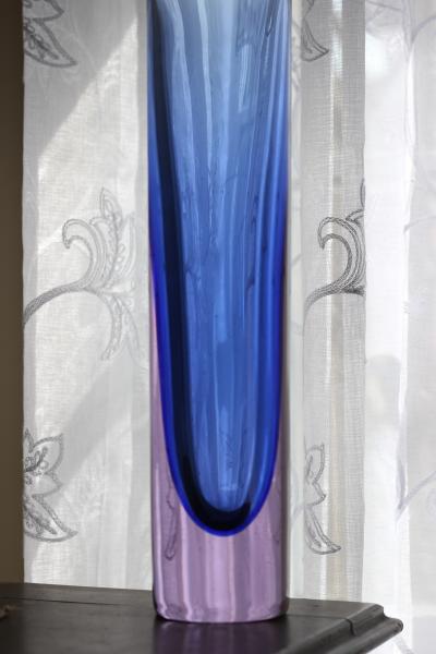 Gino Cenedese Neodymium Alexandrite Art Glass Sommerso Vase by Gino Cenedese 1960 Italy