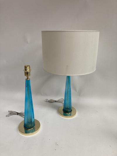 Gino Cenedese Pair of Murano Glass lamps attributed To Gino Cenedese