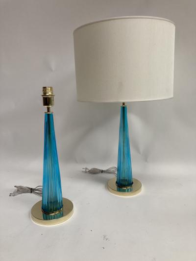 Gino Cenedese Pair of Murano Glass lamps attributed To Gino Cenedese