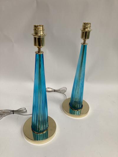 Gino Cenedese Pair of Murano Glass lamps attributed To Gino Cenedese