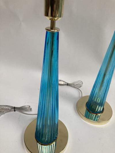 Gino Cenedese Pair of Murano Glass lamps attributed To Gino Cenedese
