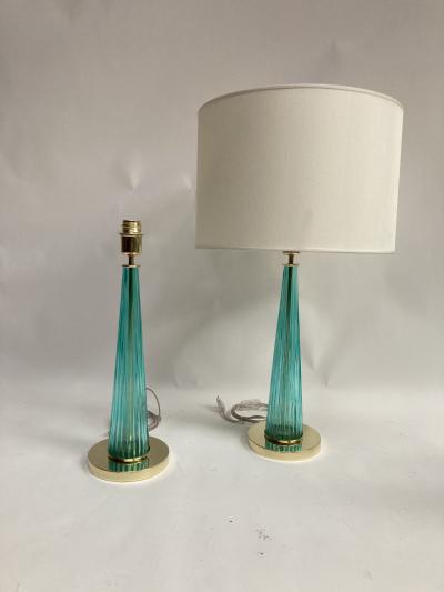Gino Cenedese Pair of Murano glass Lamps attributed To Gino Cenedese