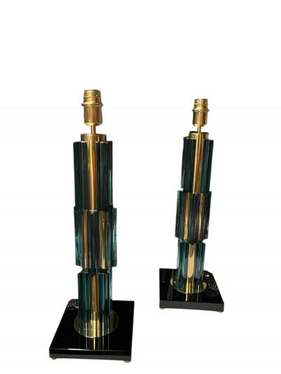 Gino Cenedese Pair of Murano glass lamps