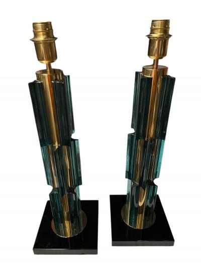 Gino Cenedese Pair of Murano glass lamps