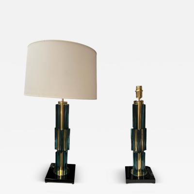 Gino Cenedese Pair of Murano glass lamps