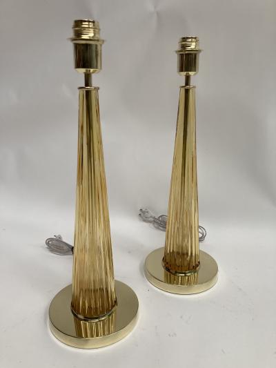 Gino Cenedese Pair of Murano glass lamps attributed to Gino Cenedese