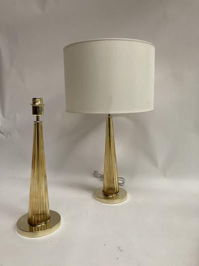 Gino Cenedese Pair of Murano glass lamps attributed to Gino Cenedese