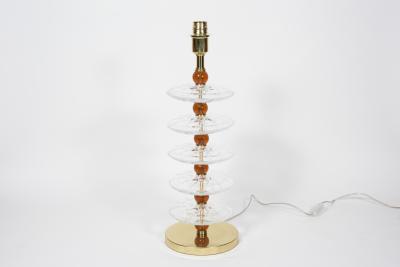 Gino Cenedese Pair of Murano glass lamps in the style of Cenedese