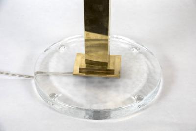 Gino Cenedese Pair of brass lamps with Murano Glass discs
