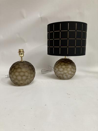 Gino Cenedese Pair of faceted Murano glass lamps