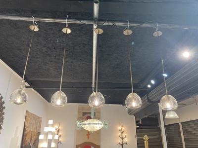 Gino Cenedese Set of 5 Murano glass Pendants in the style oof Gino Cenedese