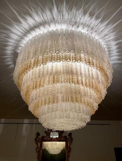Gino Poli Monumental Murano Glass Chandelier Designed by Gino Poli for Aureliano Toso