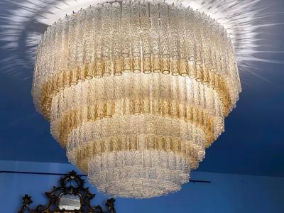 Gino Poli Monumental Murano Glass Chandelier Designed by Gino Poli for Aureliano Toso