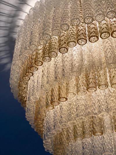 Gino Poli Monumental Murano Glass Chandelier Designed by Gino Poli for Aureliano Toso