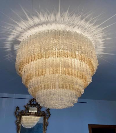 Gino Poli Monumental Murano Glass Chandelier Designed by Gino Poli for Aureliano Toso