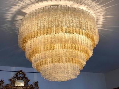 Gino Poli Monumental Murano Glass Chandelier Designed by Gino Poli for Aureliano Toso