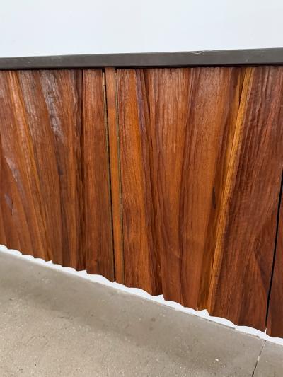 Gino Russo Gino Russo Carved Wood Slate Floating Credenza