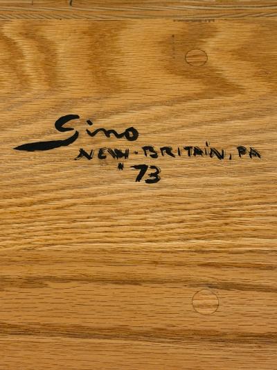 Gino Russo Gino Russo Carved Wood Slate Floating Credenza