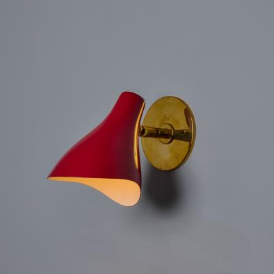 Gino Sarfatti 1950s Gino Sarfatti Model 10 Sconce for Arteluce in Red
